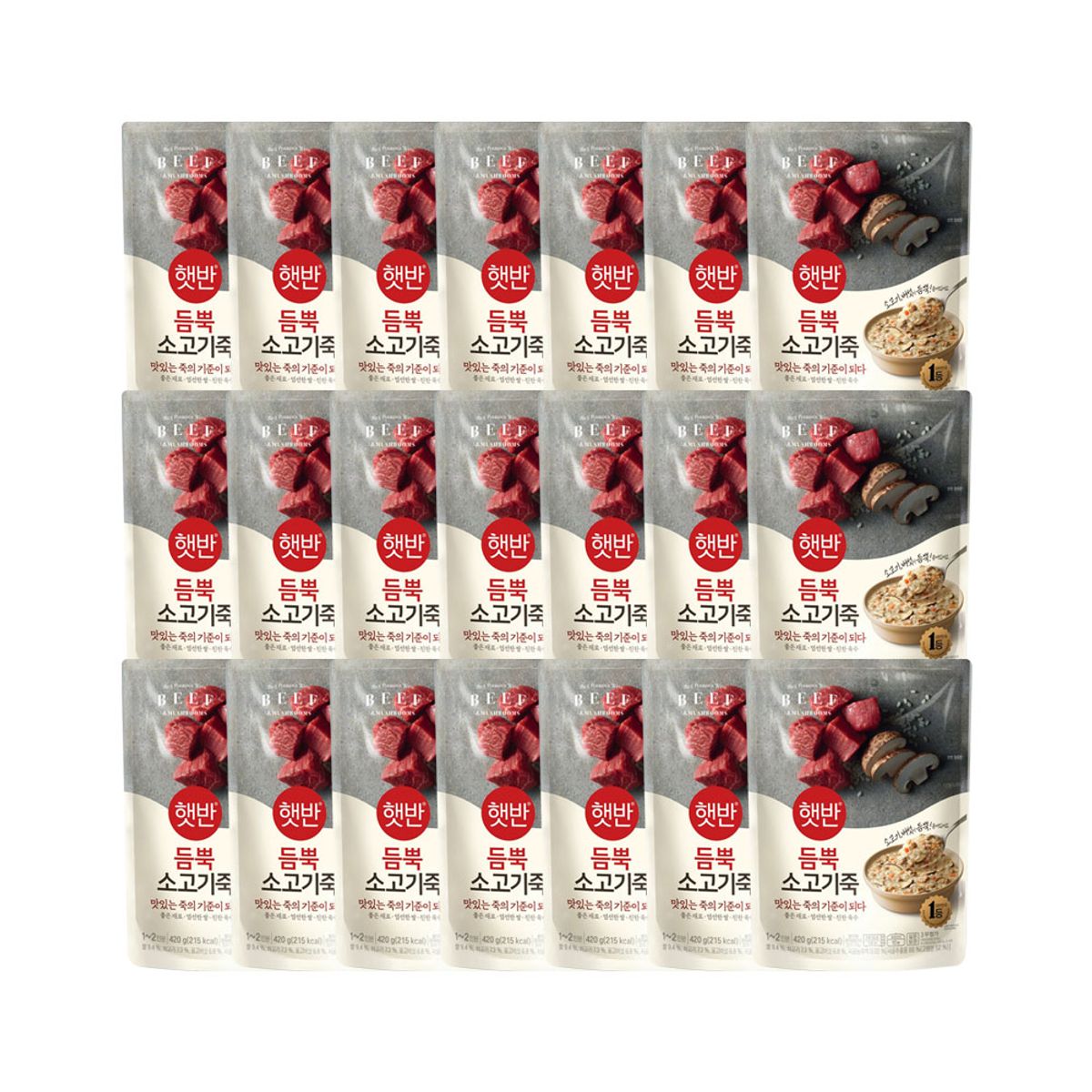 CJ제일제당(CJCHEILJEDANG) 햇반죽 듬뿍 소고기죽 420g x21개