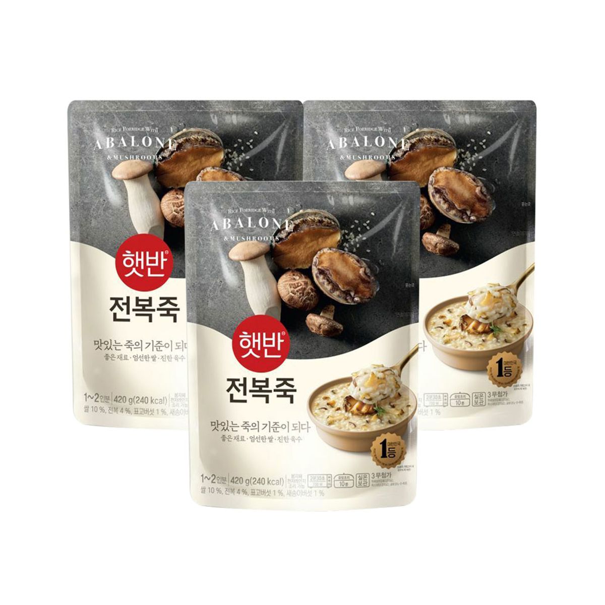 CJ제일제당(CJCHEILJEDANG) 햇반죽 전복죽 420g x3개