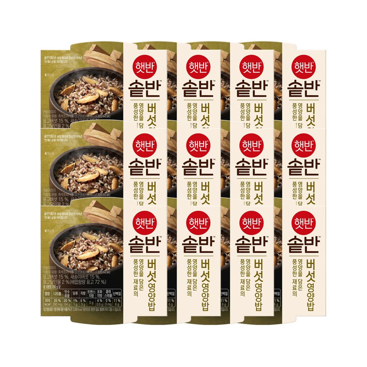 CJ제일제당(CJCHEILJEDANG) 햇반 솥반 버섯영양밥 200g x12개