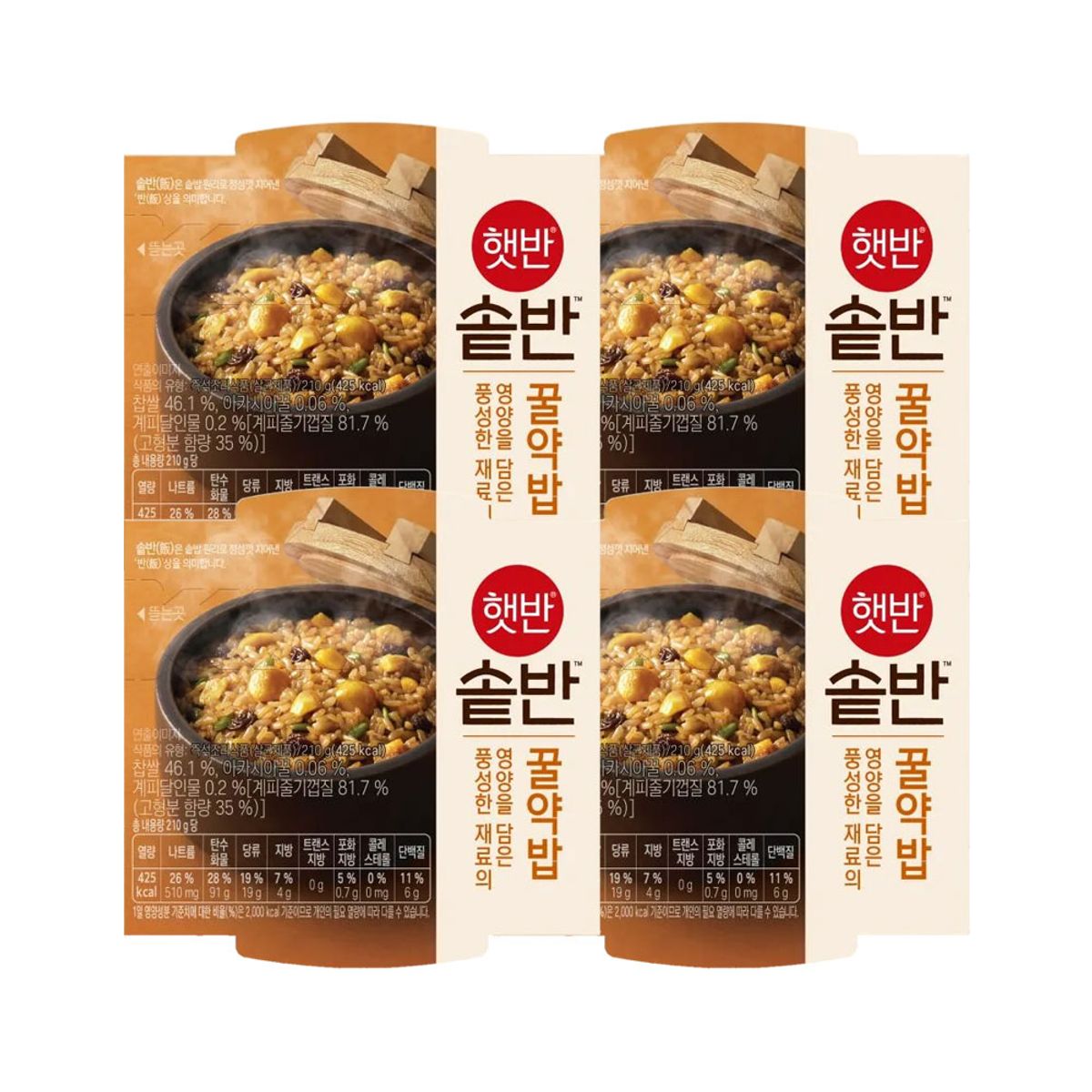 CJ제일제당(CJCHEILJEDANG) 햇반 솥반 꿀약밥 210g x4개