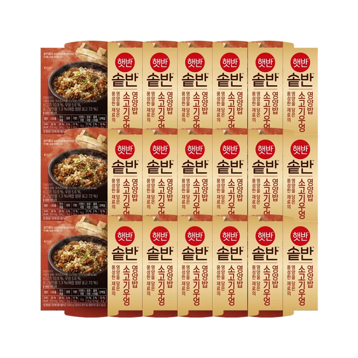 CJ제일제당(CJCHEILJEDANG) 햇반 솥반 소고기우엉밥 200g x18개