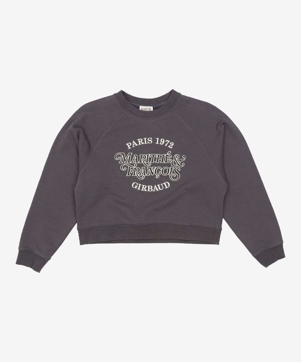 마리떼 프랑소와 저버(MARITHÉ + FRANҪOIS GIRBAUD) W MELLOW LOGO RAGLAN CROP SWEATSHIRT charcoal M