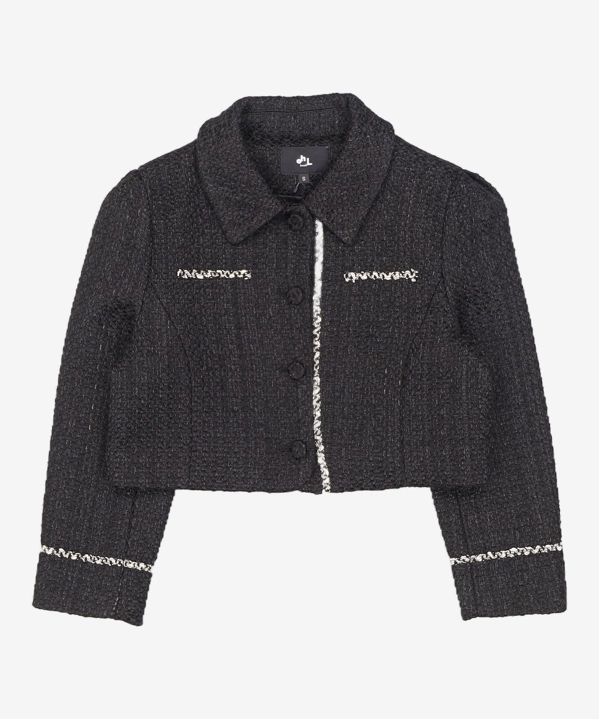 오앨(OUEL) TWEED SHORT JACKET_BLACK S