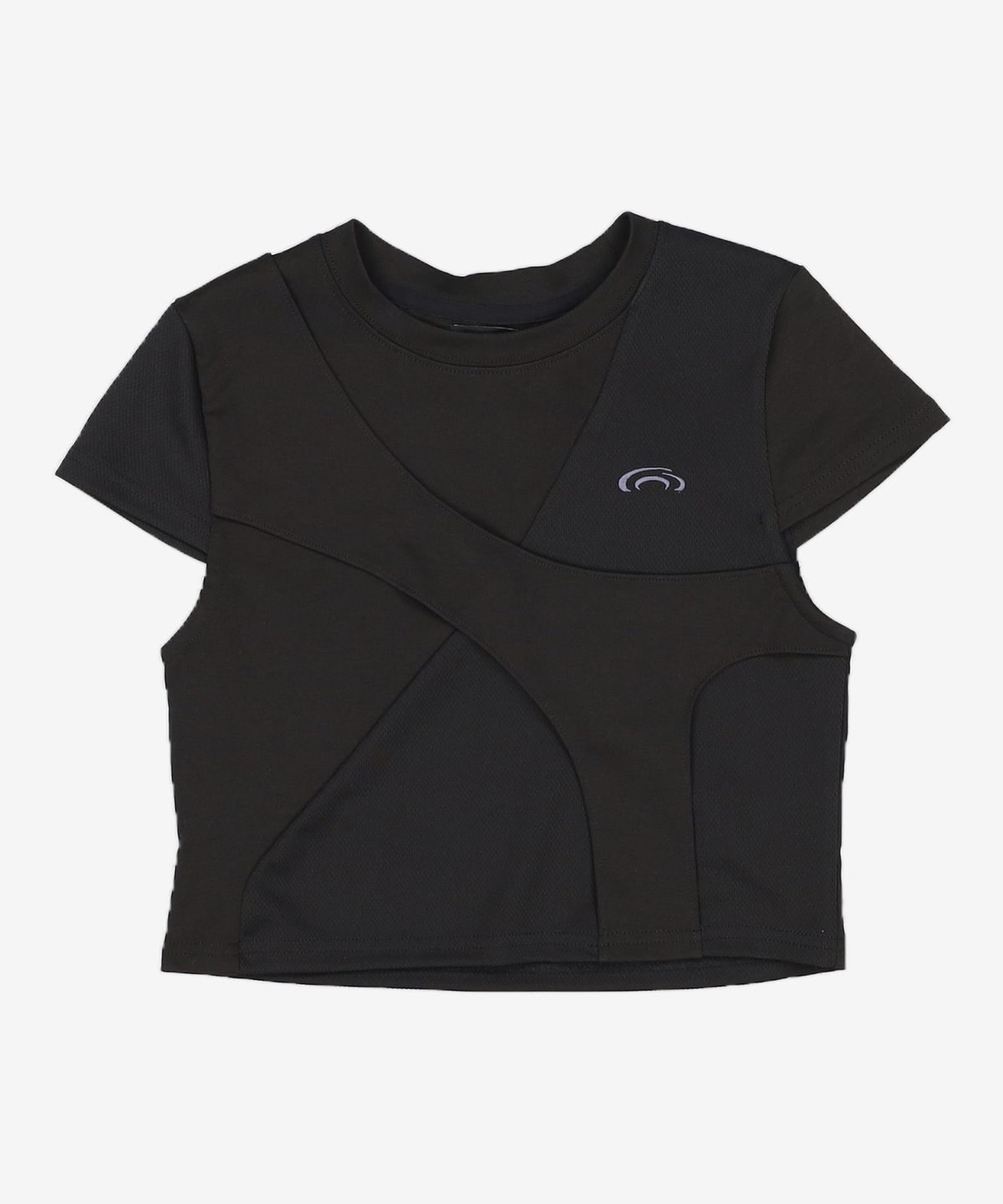 아트 오브 필드(ART OF FIELD) SPLIT MESH SHORT-SLEEVED T-SHIRT - BLACK 1