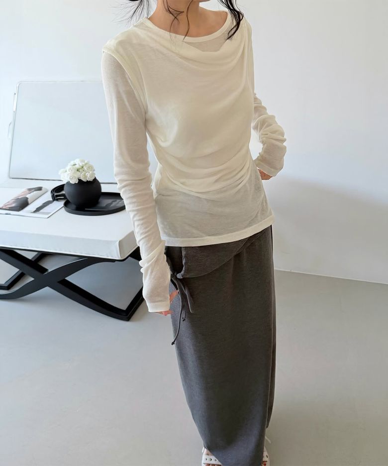 Draped Wool Layered Tie Set, 3colors