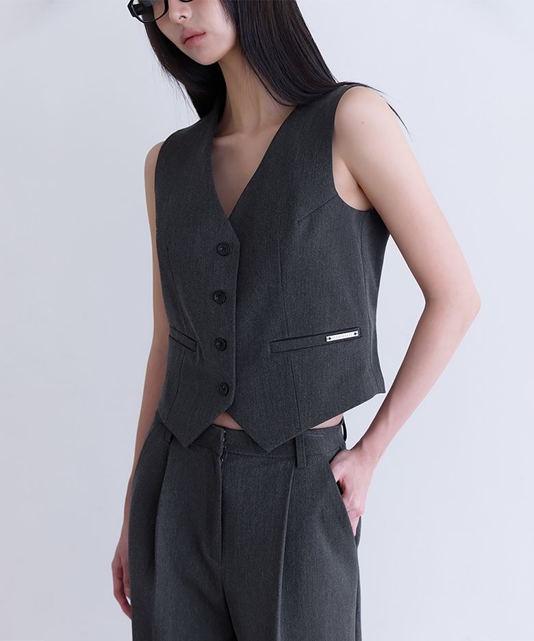 [SET-UP] Essential Tailored Vest, CHARCOAL
