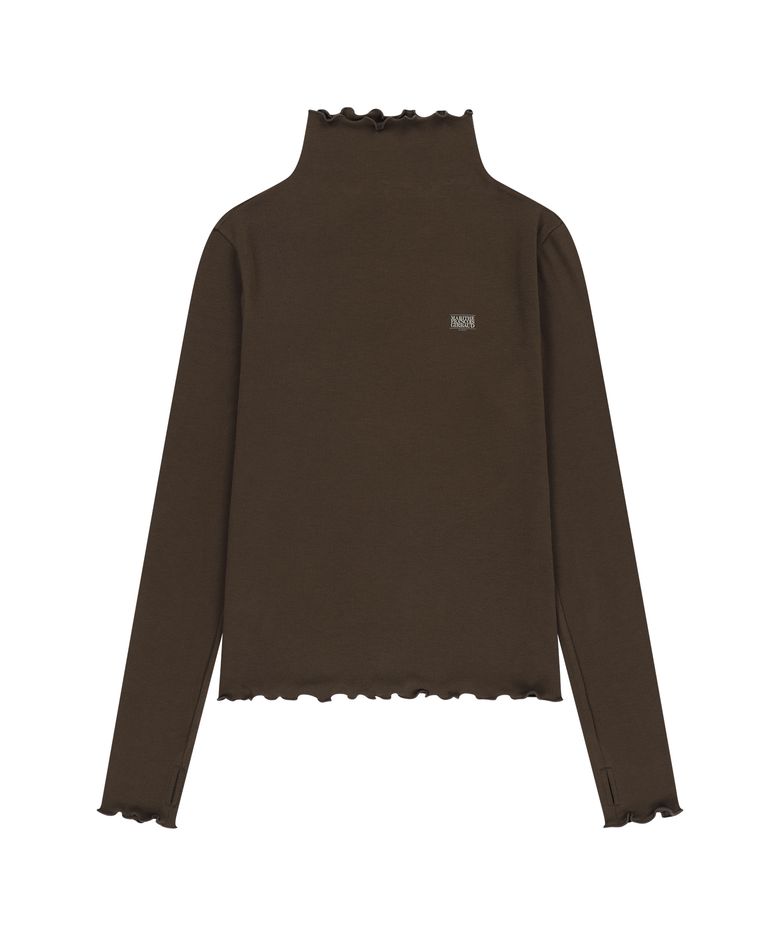 W WARM TURTLE NECK TOP brown