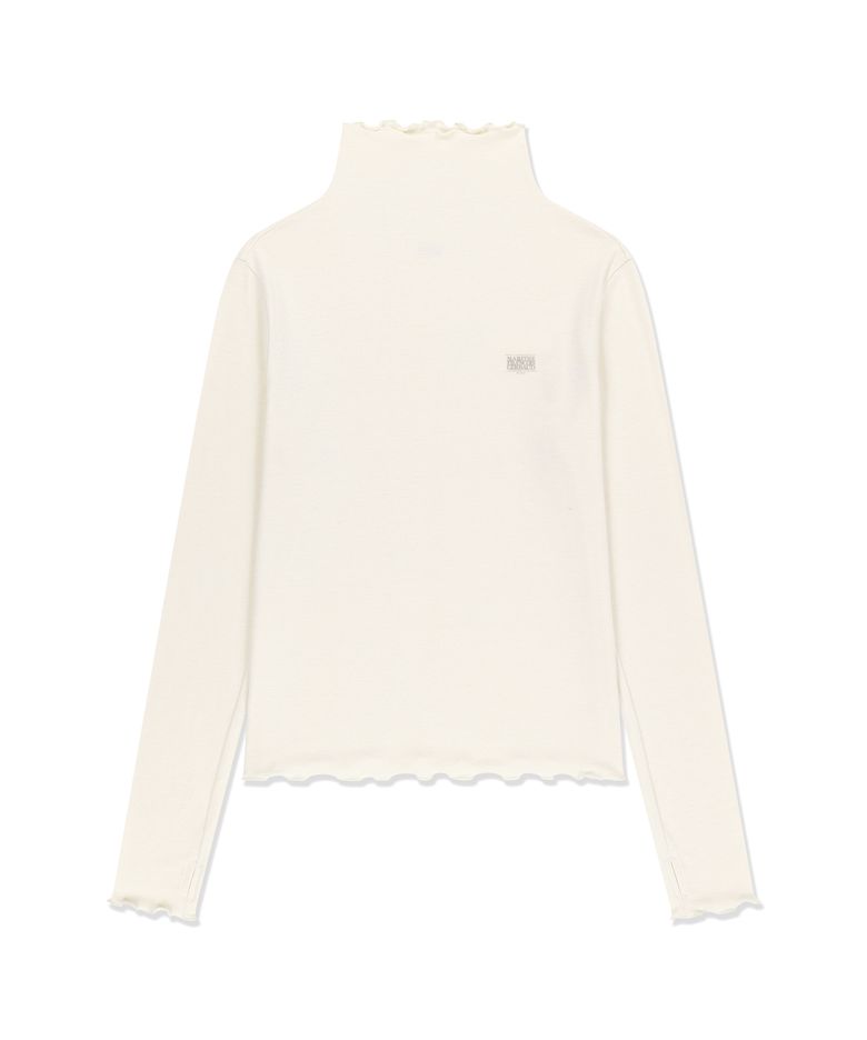 W WARM TURTLE NECK TOP ivory