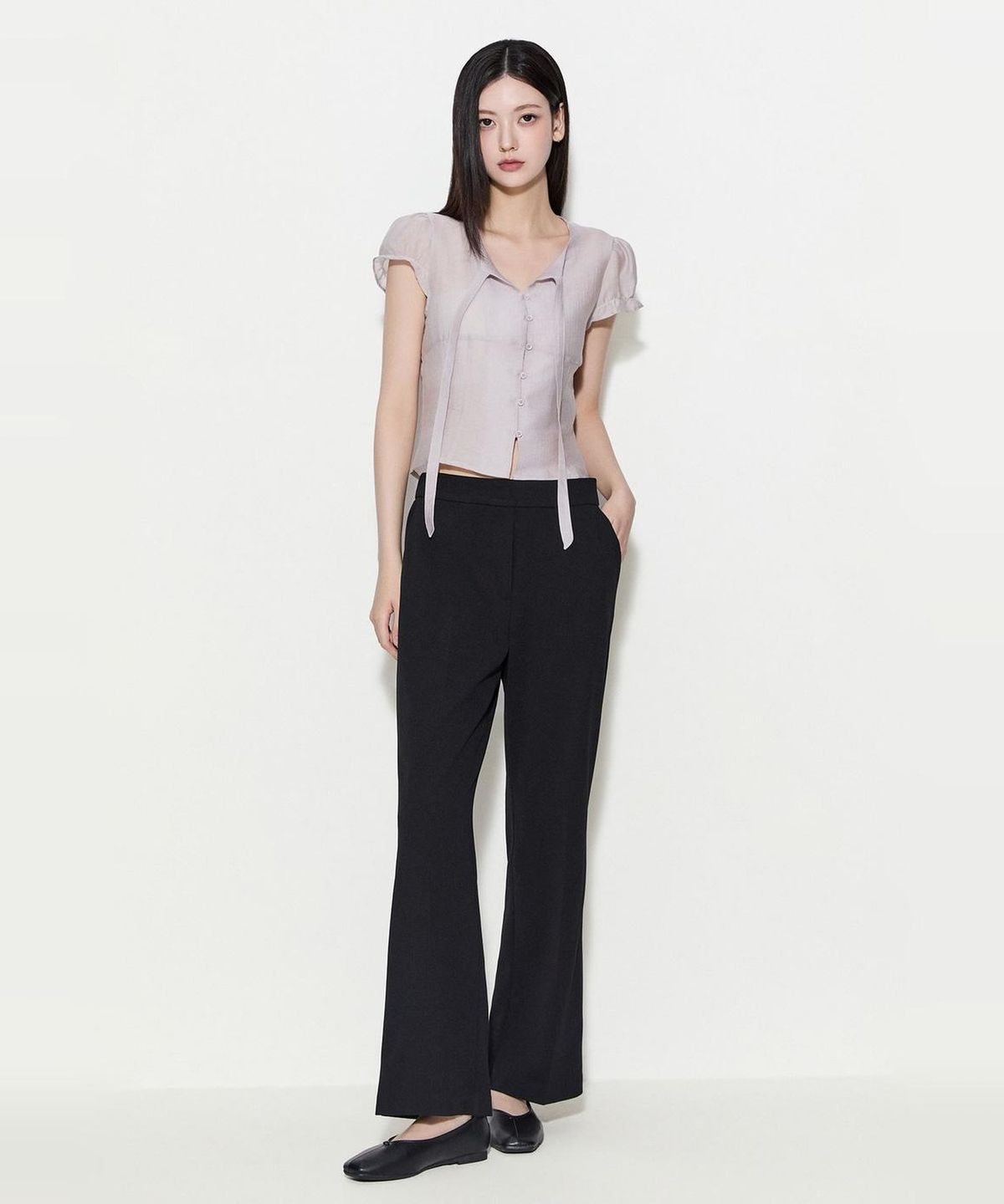 미쏘(MIXXO) [사방스판] 밴딩팬츠 부츠컷_MIWTWG920A
