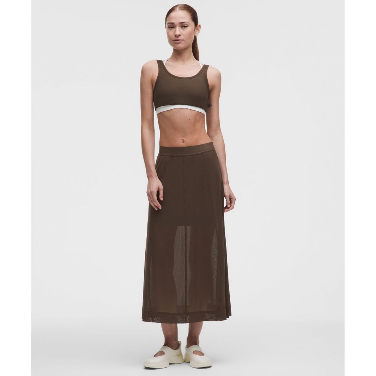 룰루레몬(LULULEMON) 스트레치 메쉬 하이라이즈 미디스커트  WALC