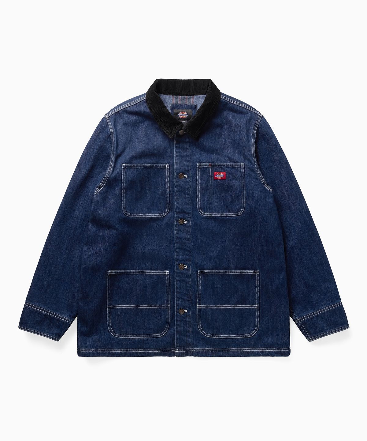 디키즈(DICKIES) 라인드 데님 커버올 재킷 Rinsed
