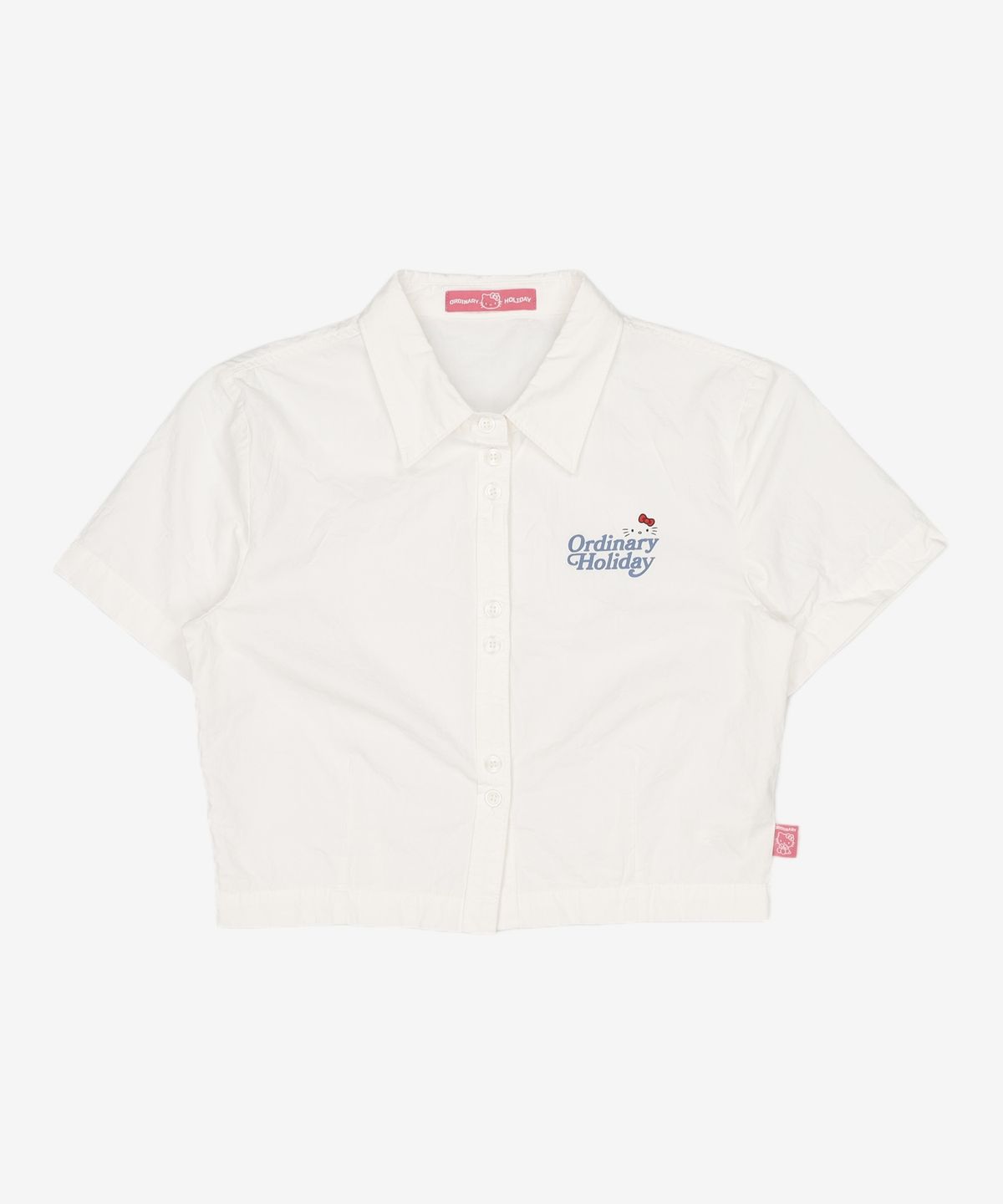 오디너리 홀리데이(ORDINARY HOLIDAY) [오디너리 X 헬로키티] 반팔 셔츠 [WHITE] FREE