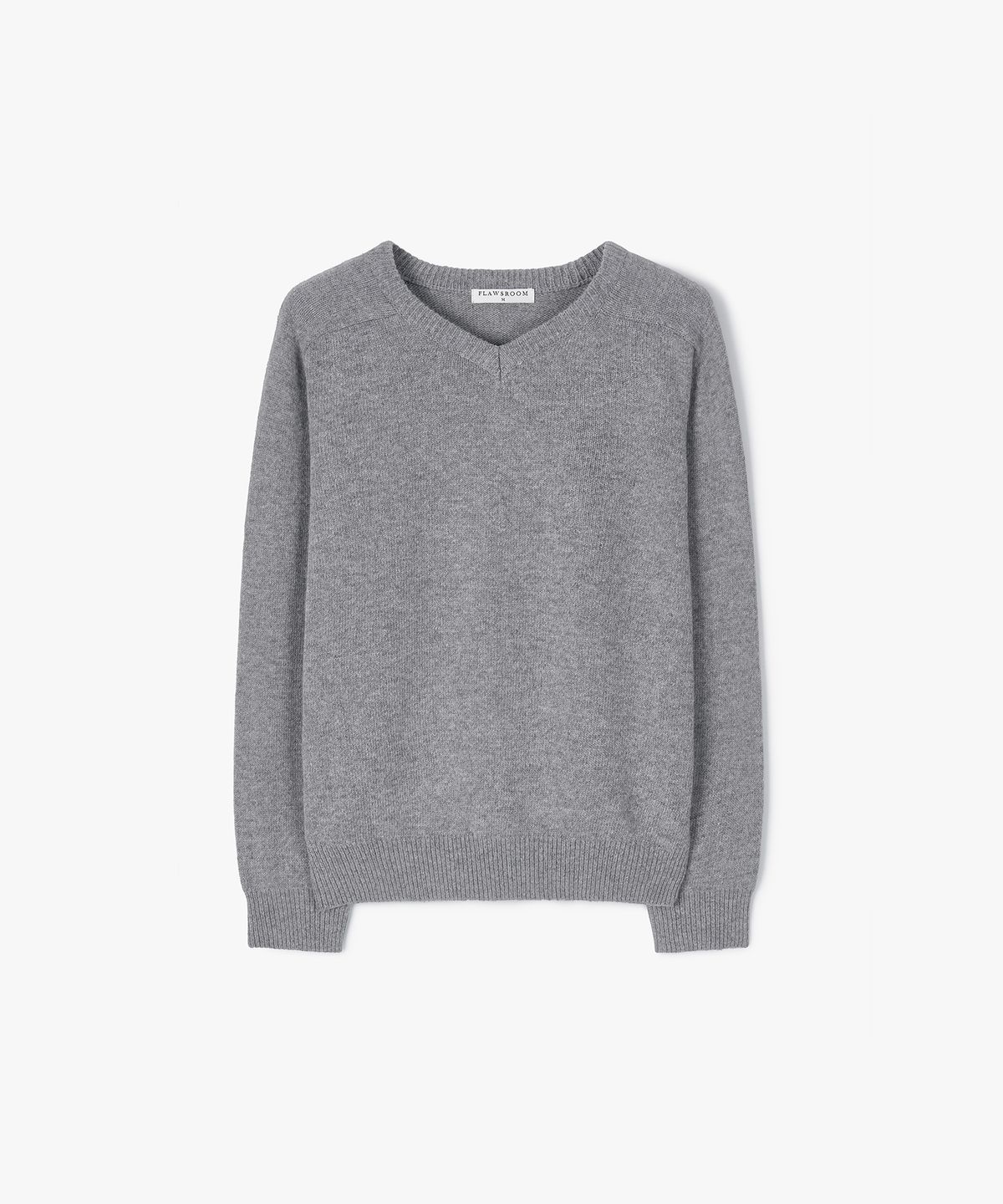 플로즈룸(FLAWSROOM) Fine Wool V Neck Knit MELANGE GREY