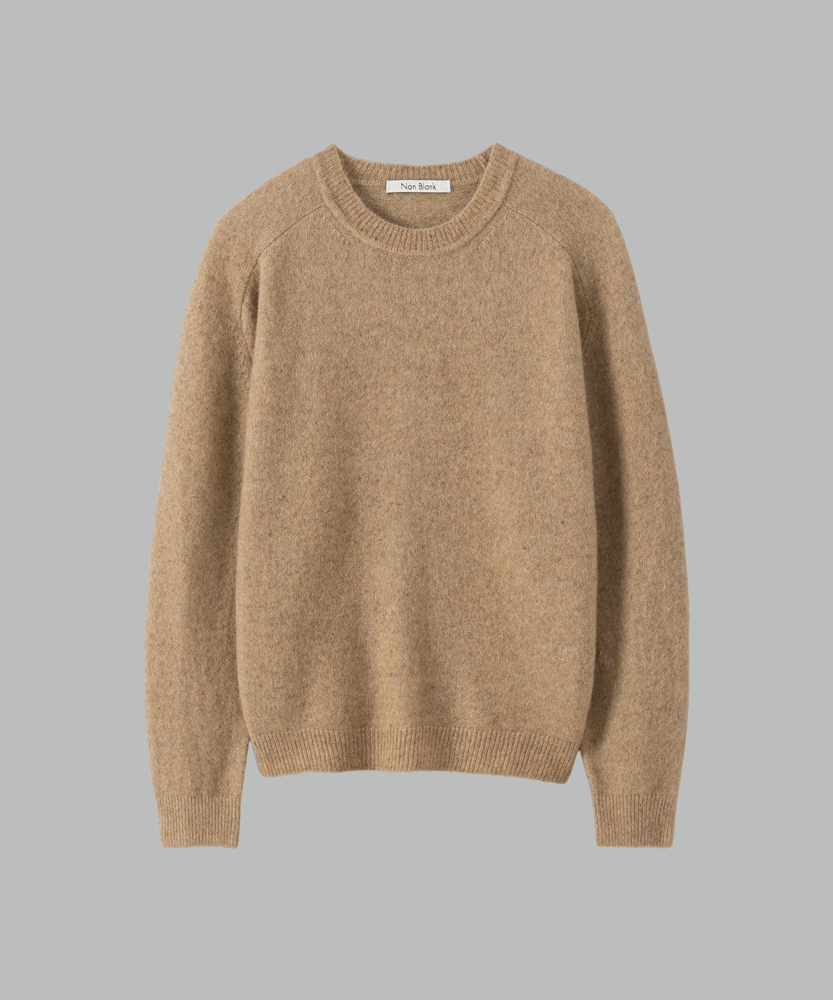 넌블랭크(NONBLANK) 모헤어 울 블렌드 크롭 라운드 니트_BEIGE