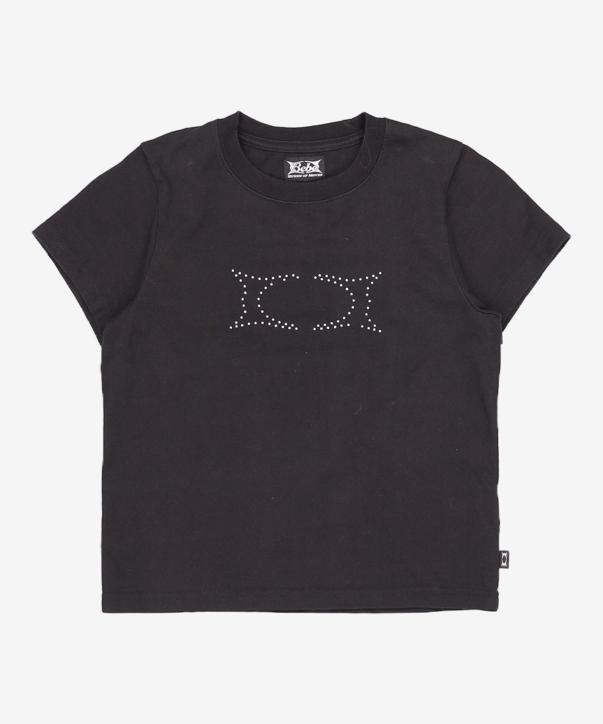크리틱(CRITIC) BEBE X CRITIC WORMHOLE LOGO HOTFIX CROP FIT T-SHIRTS BLACK FREE