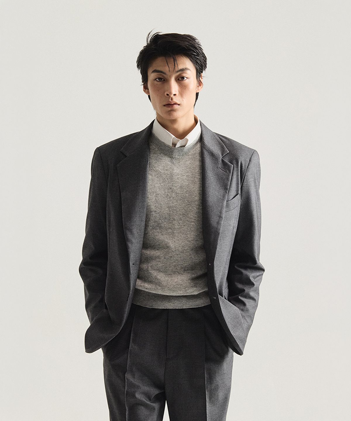 테일러채드(TAILORCHAD) [Set]시그니처 그레이 테일러드 싱글 블레이저