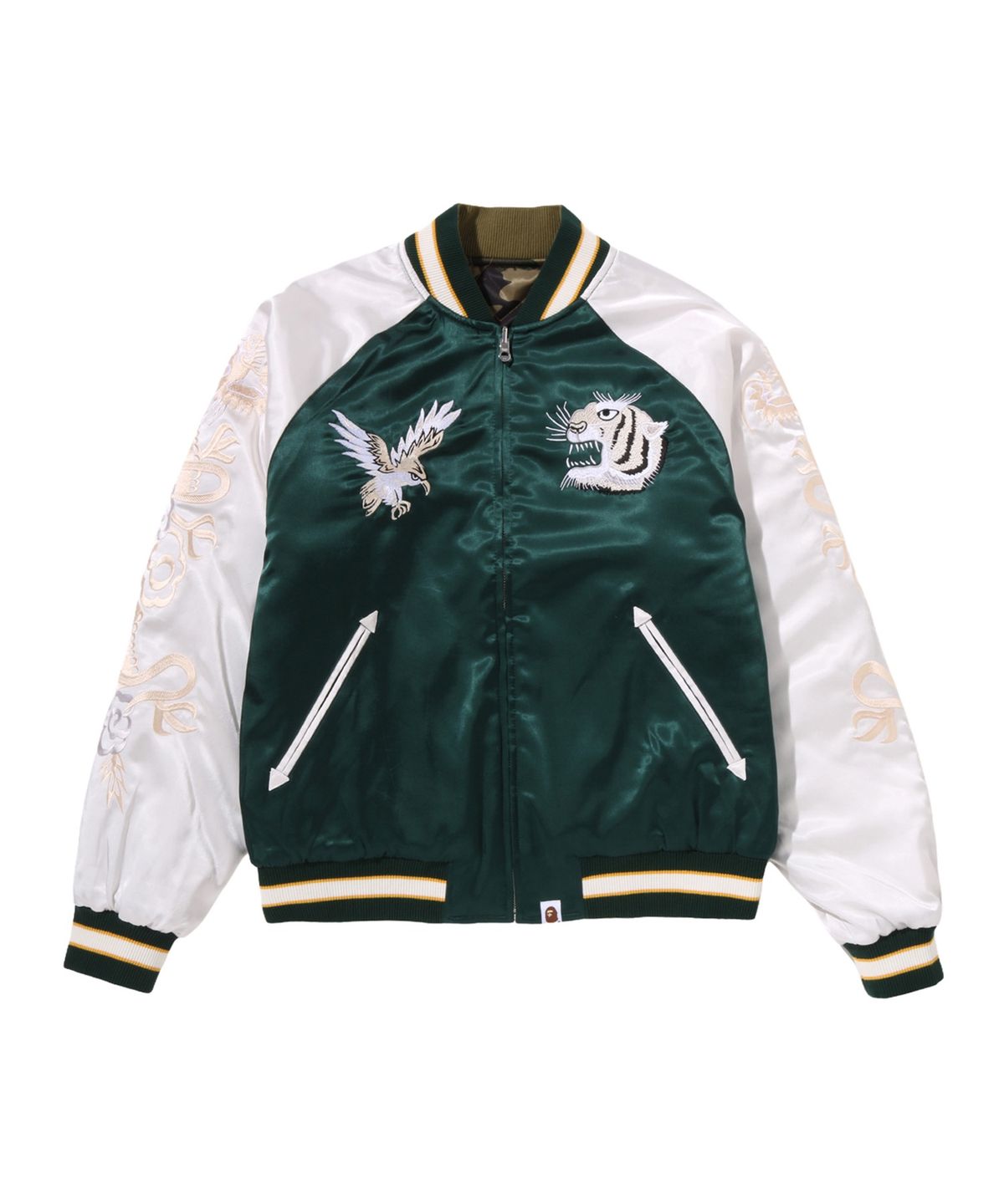베이프(BAPE) 퍼스트 카모 리버시블 스타 퀼티드 수베니어 자켓(M) GREEN