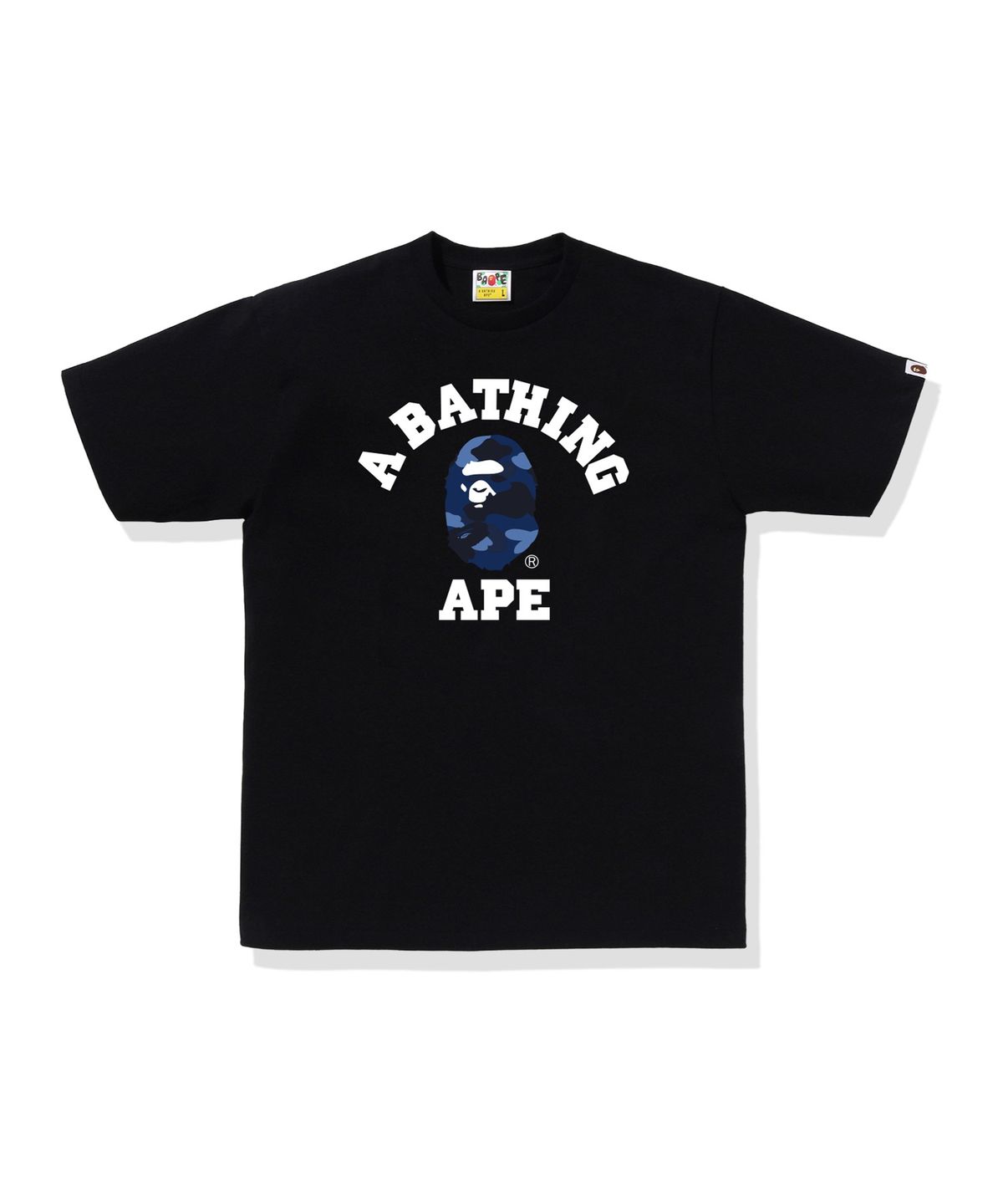 베이프(BAPE) 컬러 카모 콜리지 티셔츠(M) BLACK/NAVY