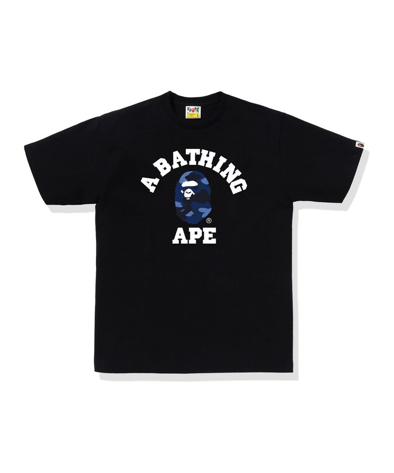 컬러 카모 콜리지 티셔츠(M) BLACK/NAVY