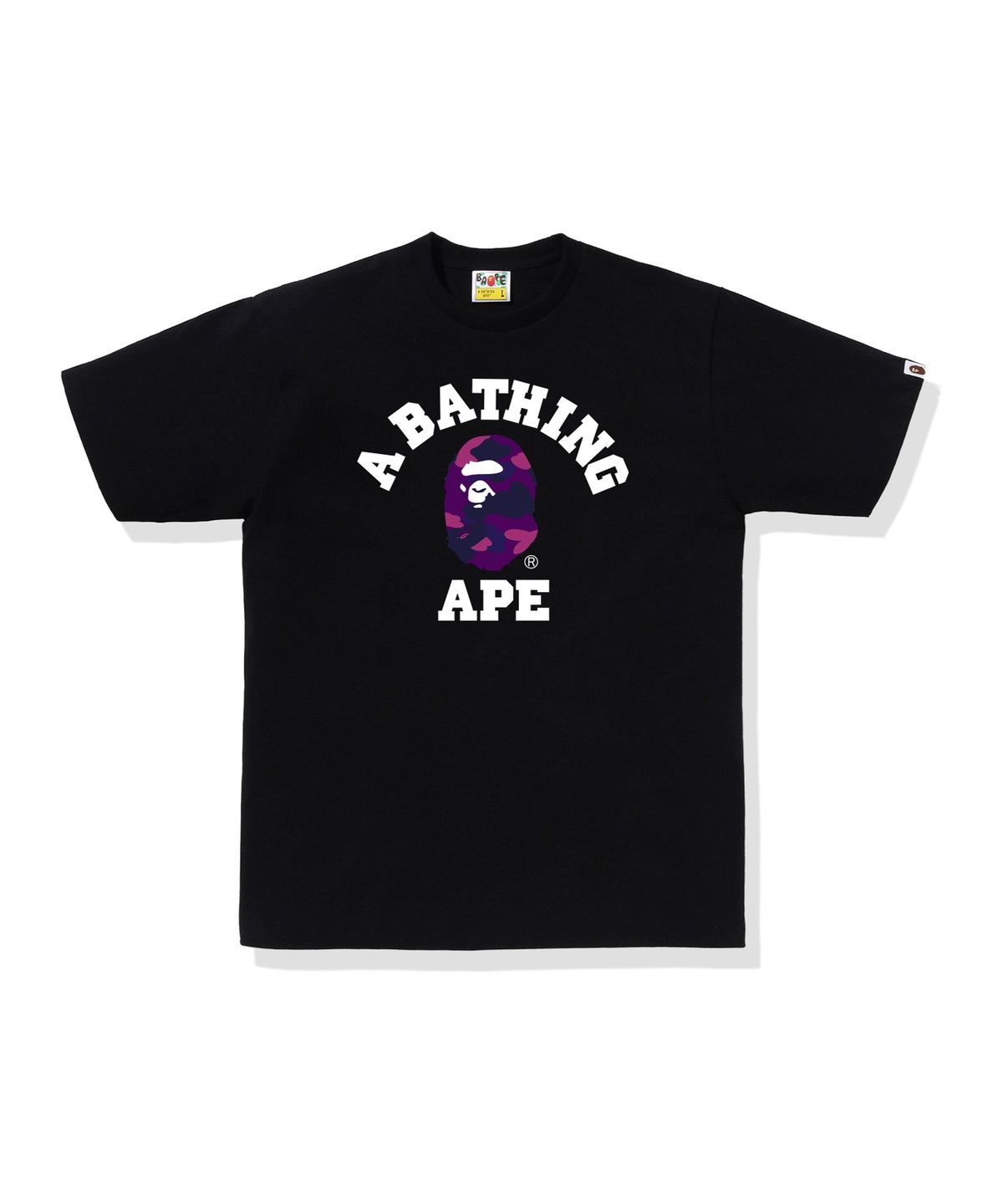 베이프(BAPE) 컬러 카모 콜리지 티셔츠(M) BLACK/PURPLE