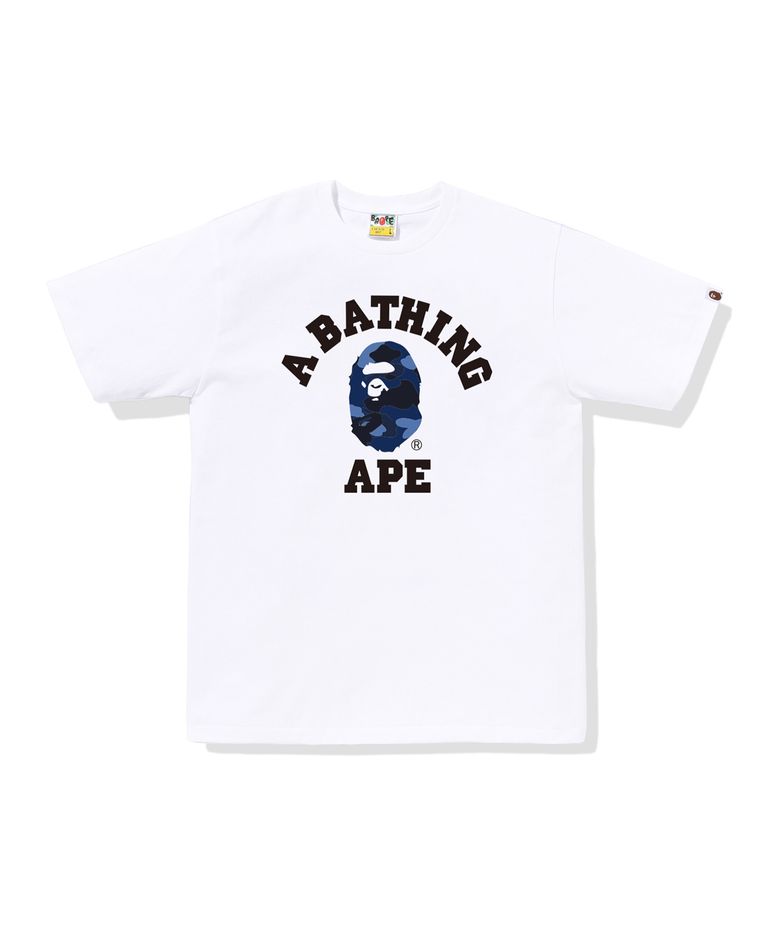 컬러 카모 콜리지 티셔츠(M) WHITE/NAVY