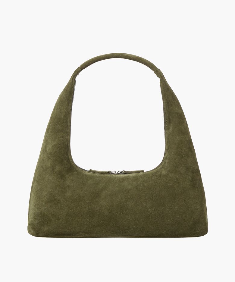 HOBO LARGE_dark olive suede