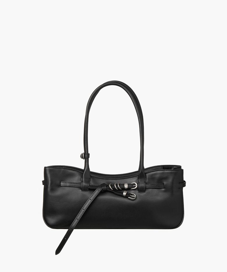 GRANDMA USED SHOULDER BAG_black plain