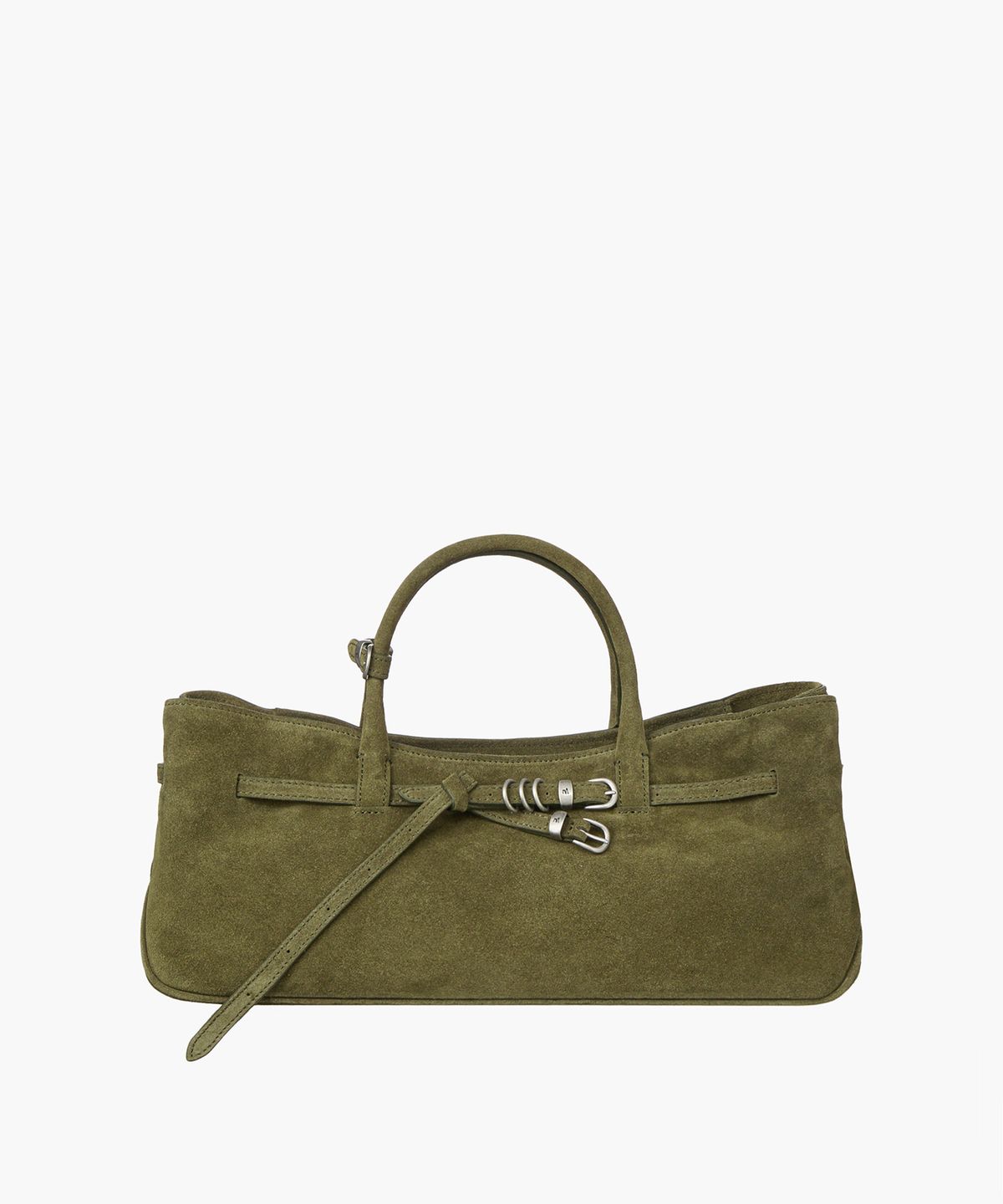마지셔우드(MARGESHERWOOD) GRANDMA USED BAG_dark olive suede