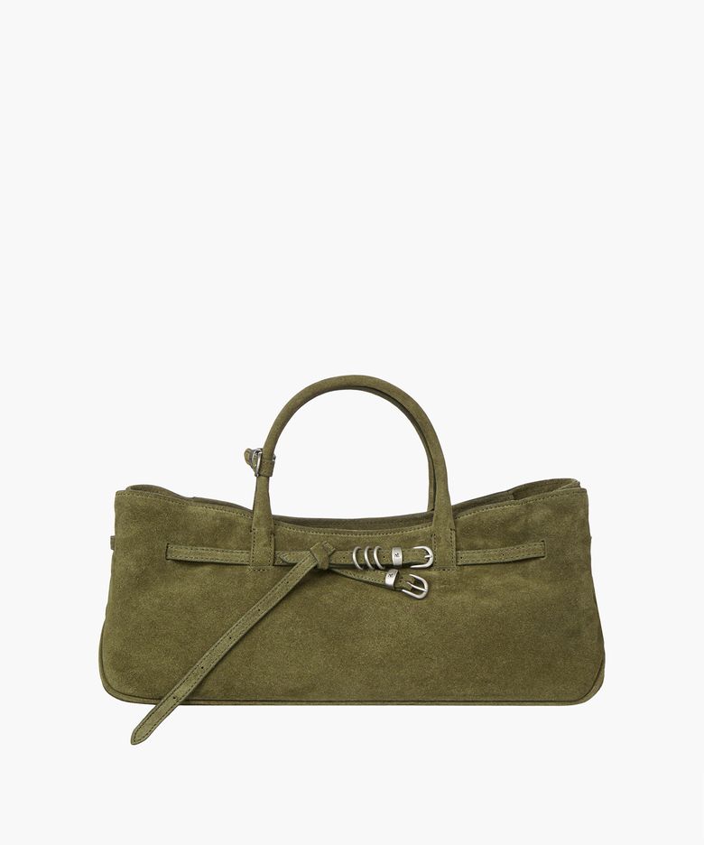 GRANDMA USED BAG_dark olive suede