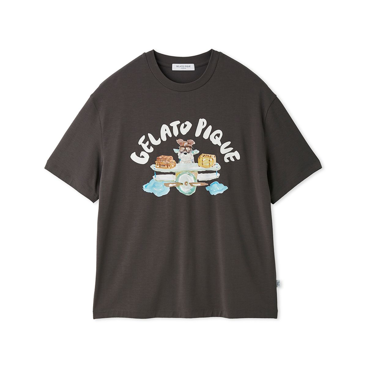 젤라또 피케(GELATO PIQUE) [HIRANO TOSHIYUKI] HOMME 접촉 냉감 PLANE DOG 원포인트 프린트 티셔츠 PMCT264908