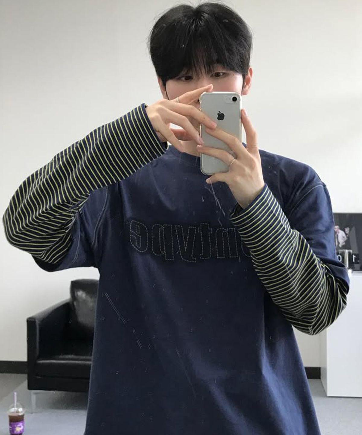 논타입(NONTYPE) STRIPE LAYERED LONG SLEEVE (NAVY)