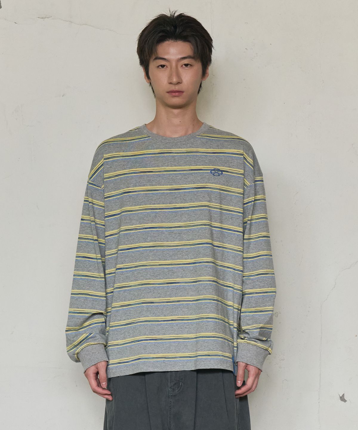논타입(NONTYPE) MULTI STRIPE LONG SLEEVE (GREY)