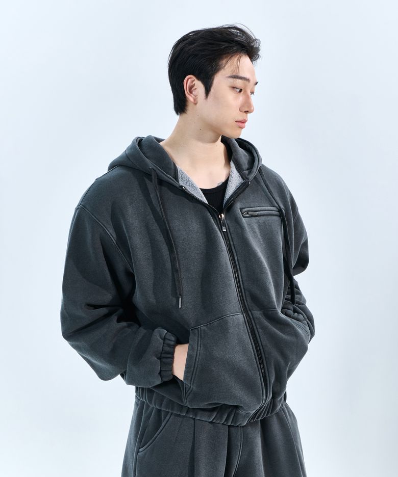 가먼트다잉 스웻 후드 집업