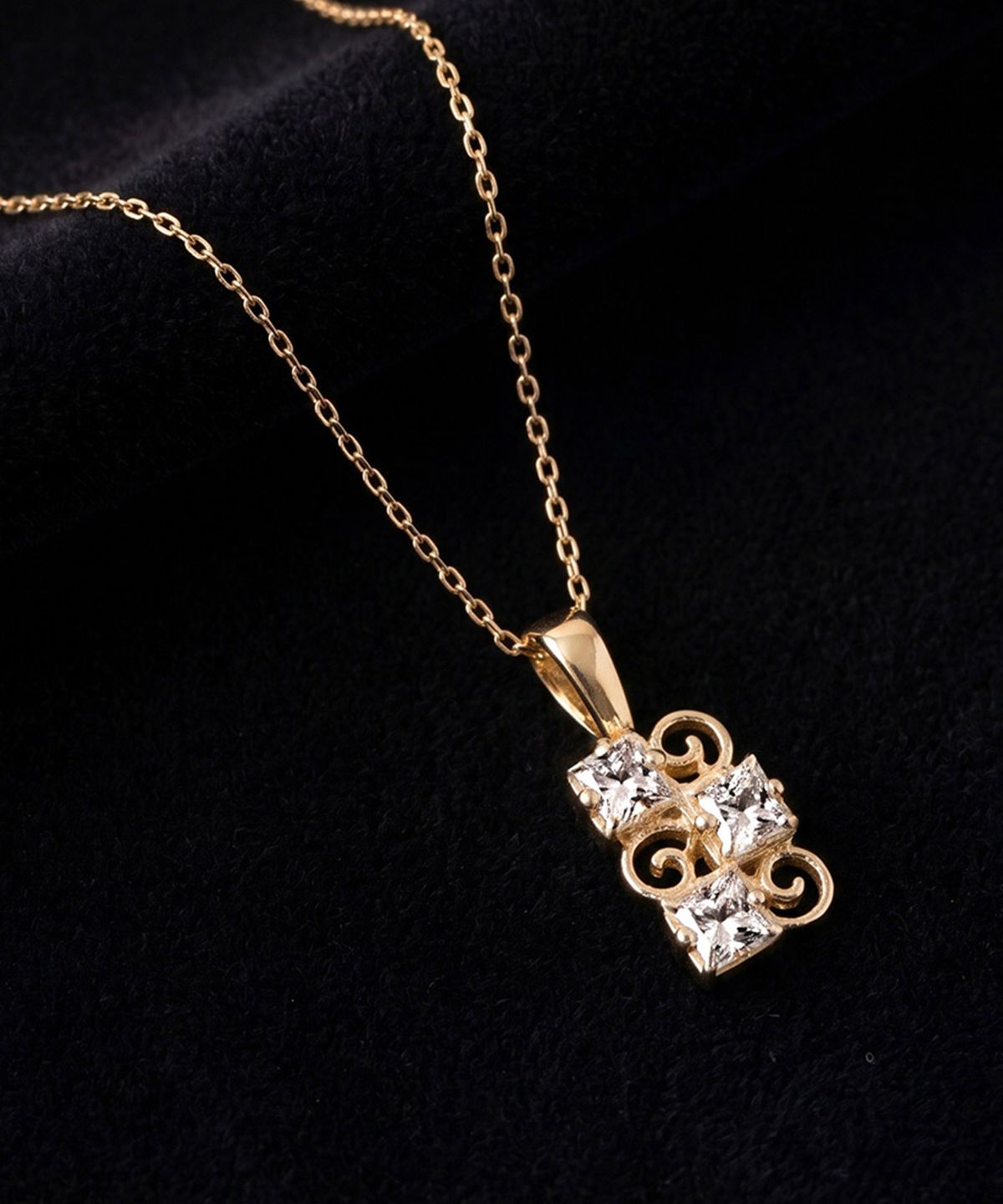 엘렌쥬얼리(HELENE JEWELRY) 14K 18K 트리플 랩 다이아몬드 트리 체인 금 목걸이