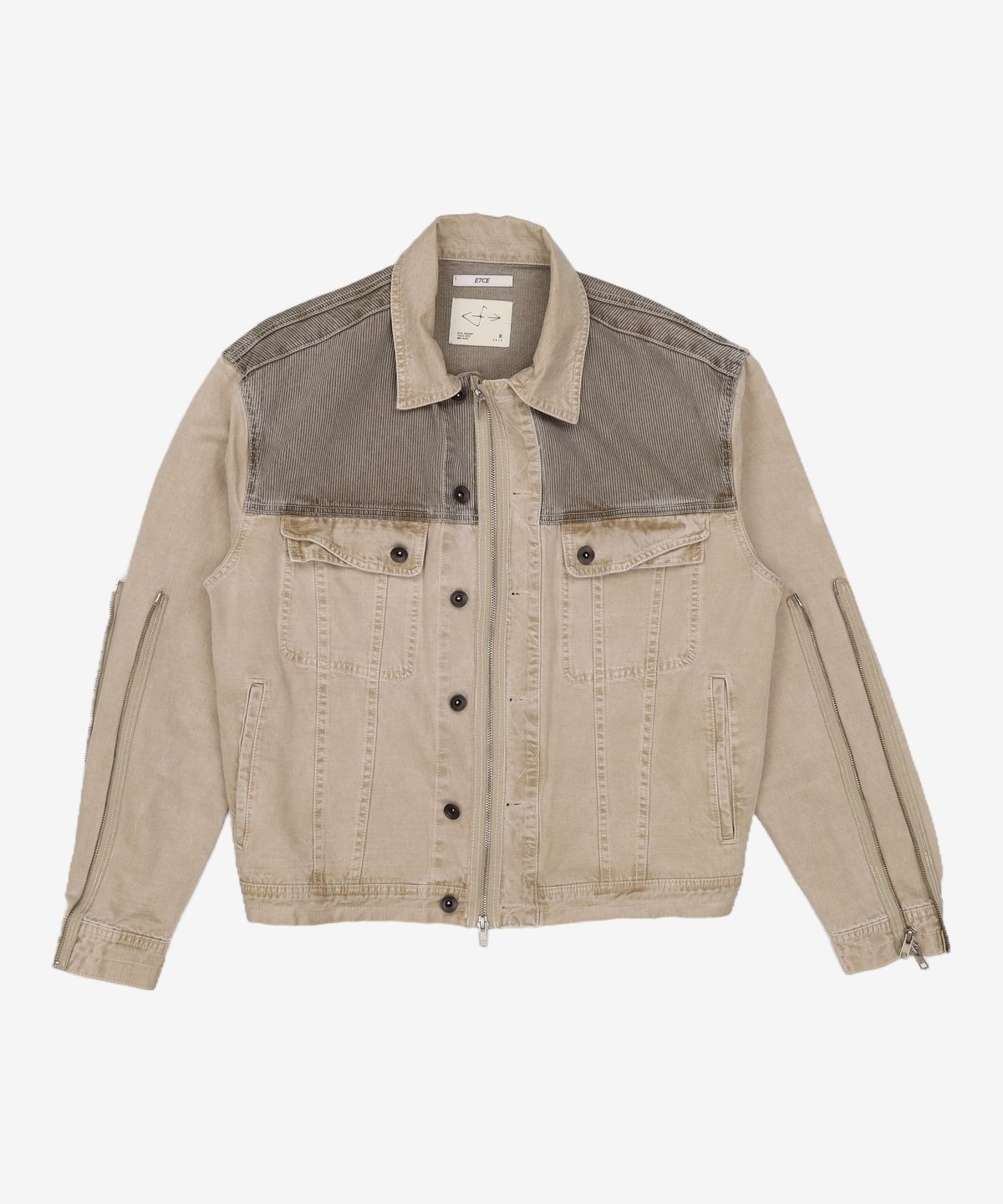 이티씨이(ETCE) DYED ZIPPER TRUCKER JACKET 2.0 (BEIGE) L