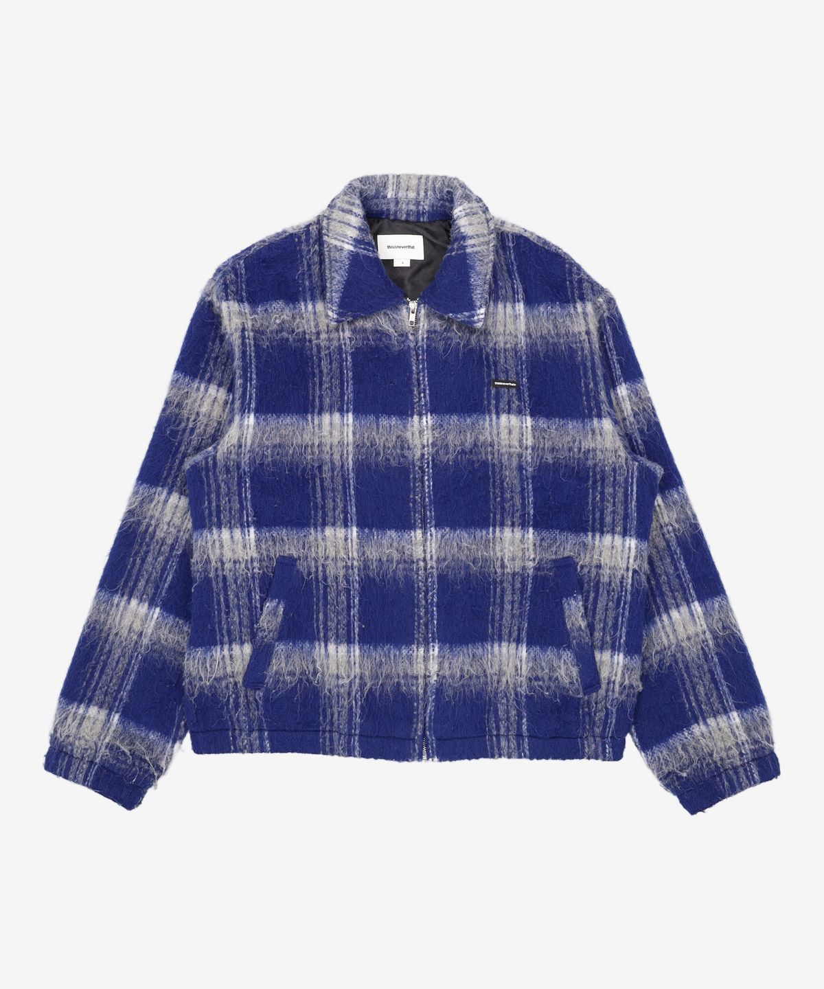 디스이즈네버댓(THISISNEVERTHAT) (FW21) Brushed Check Zip Jacket Blue L