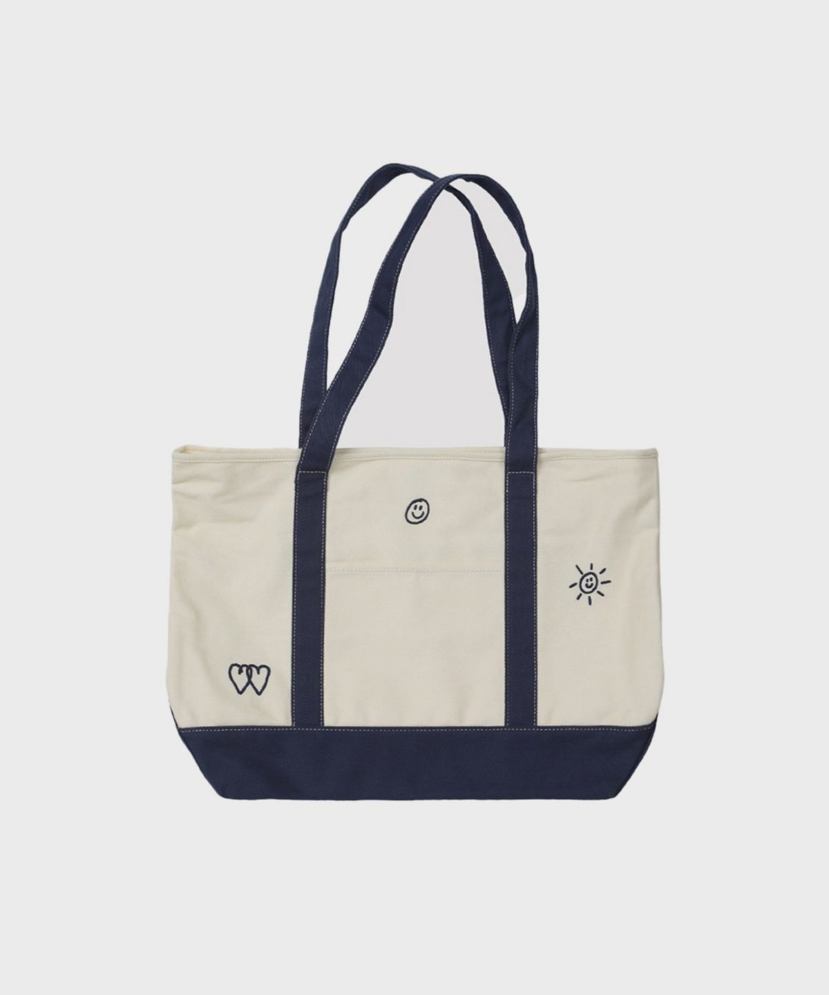 오울(OOOWL) CANVAS SHOULDER BAG ECRU NAVY