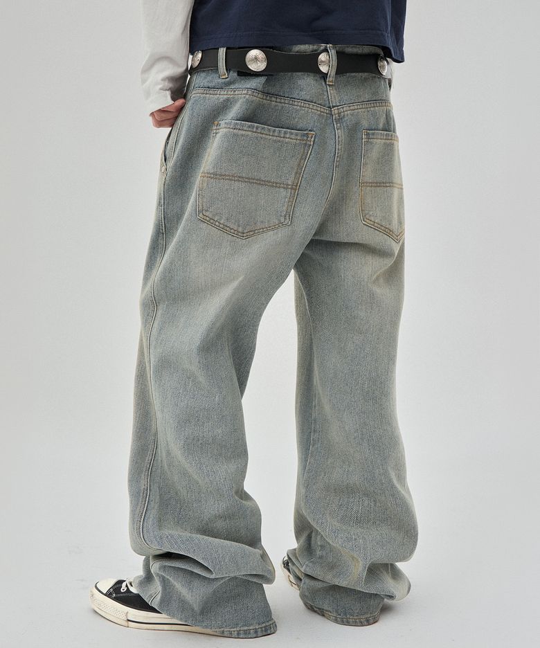 CURVED FLARE DENIM [VINTAGE BLUE]