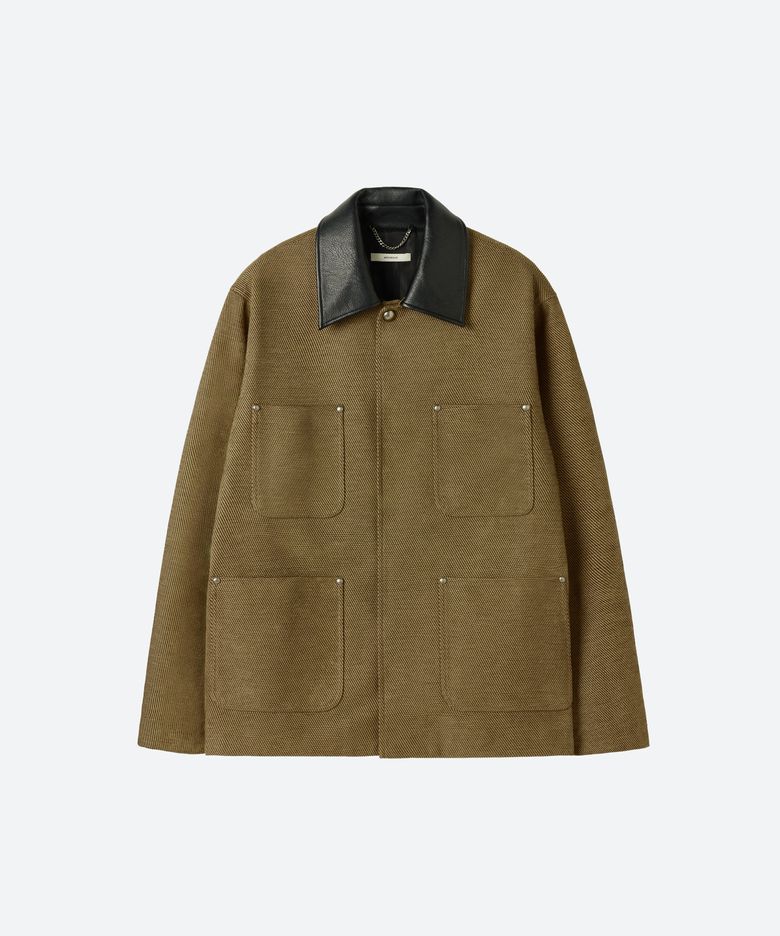 UNISEX, Studed Work Jacket / Dark Beige