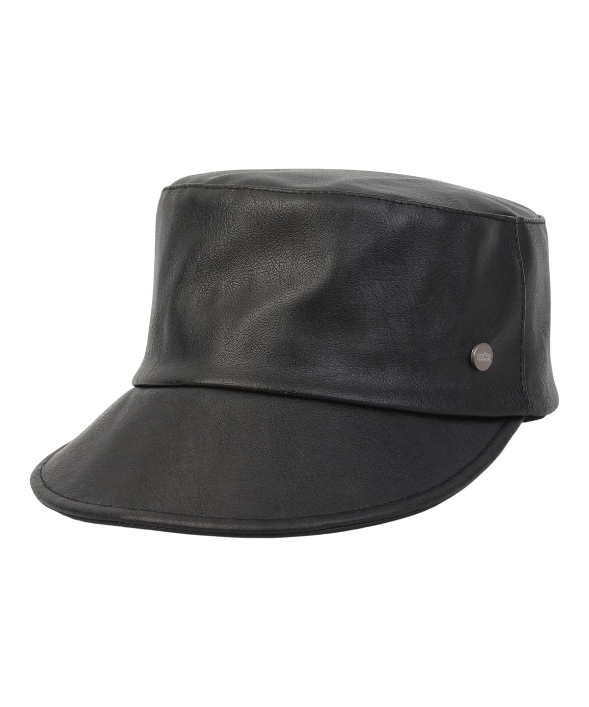 유니버셜 케미스트리(UNIVERSAL CHEMISTRY) Leather Black Logo Riding Cap 가죽승마모자