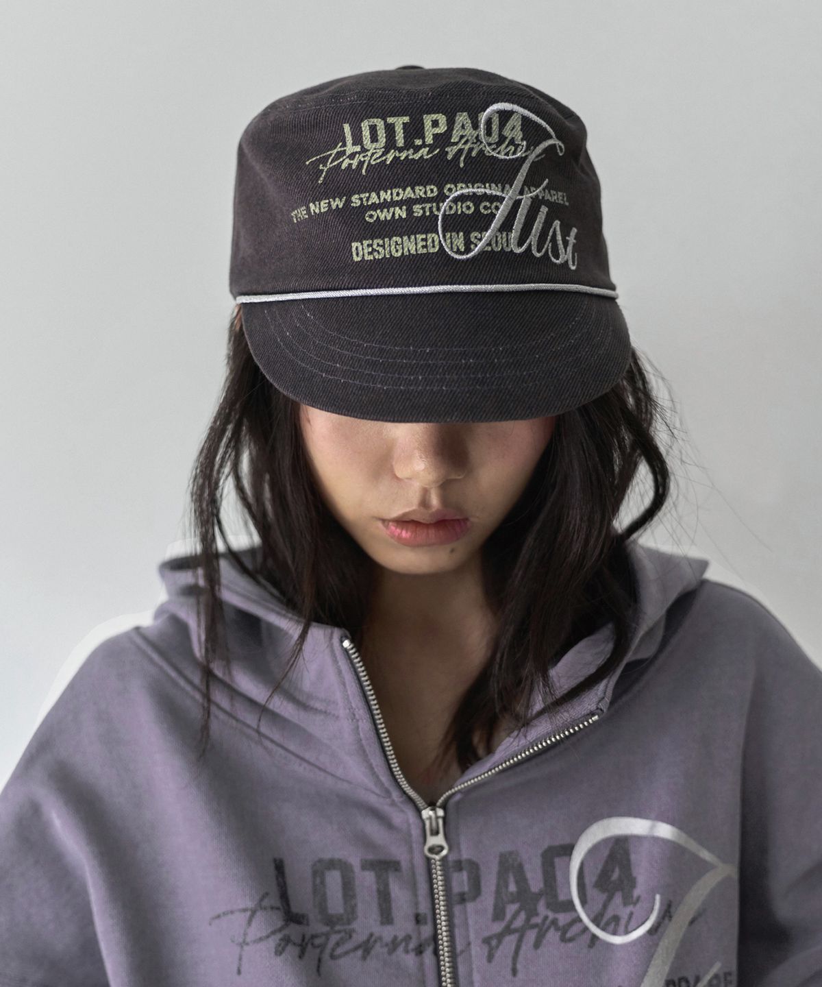 포르테나(PORTERNA) SHORT VISOR PILLBOX MARINE CAP-VINTAGE PURPLE