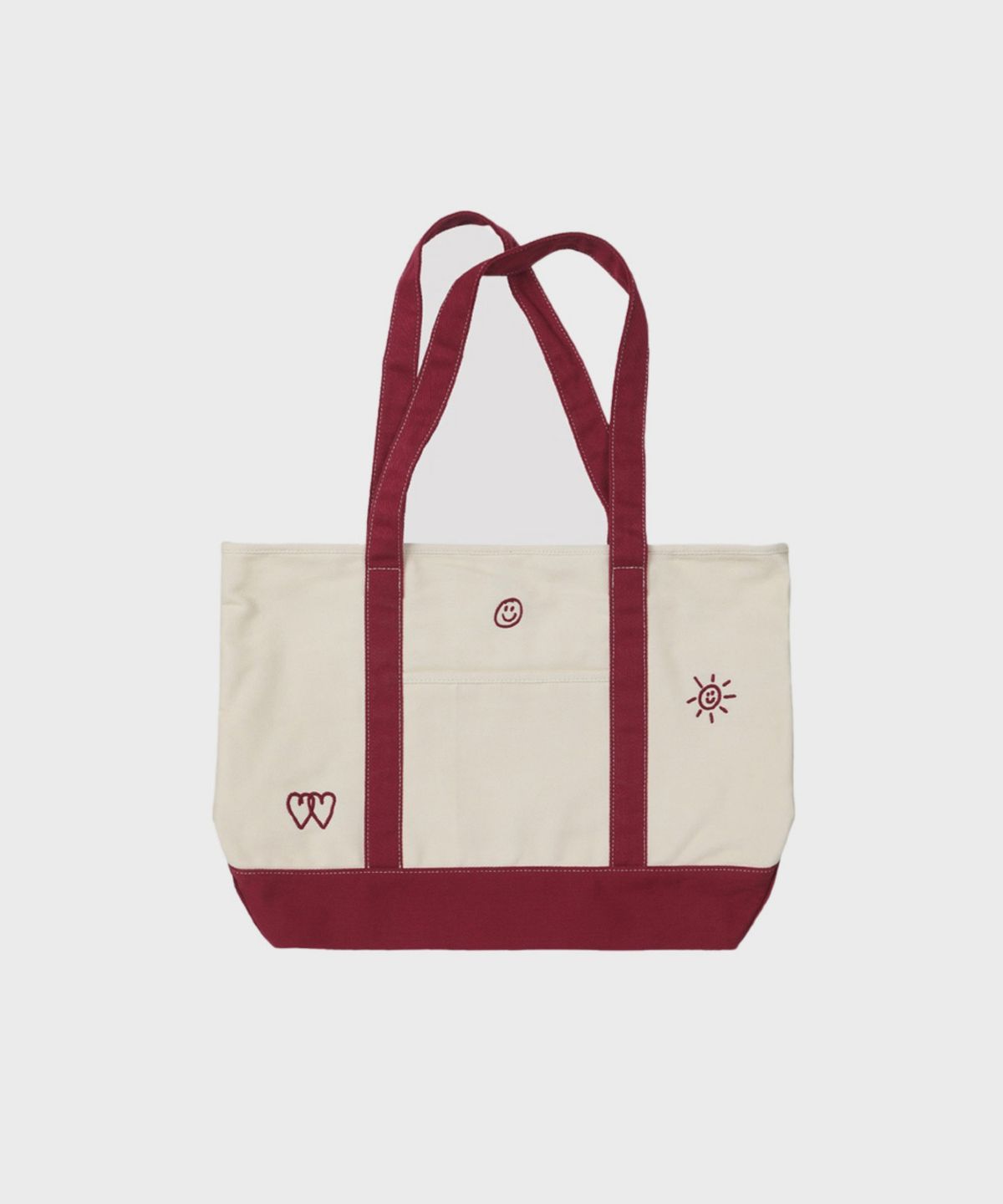 오울(OOOWL) CANVAS SHOULDER BAG ECRU BURGUNDY