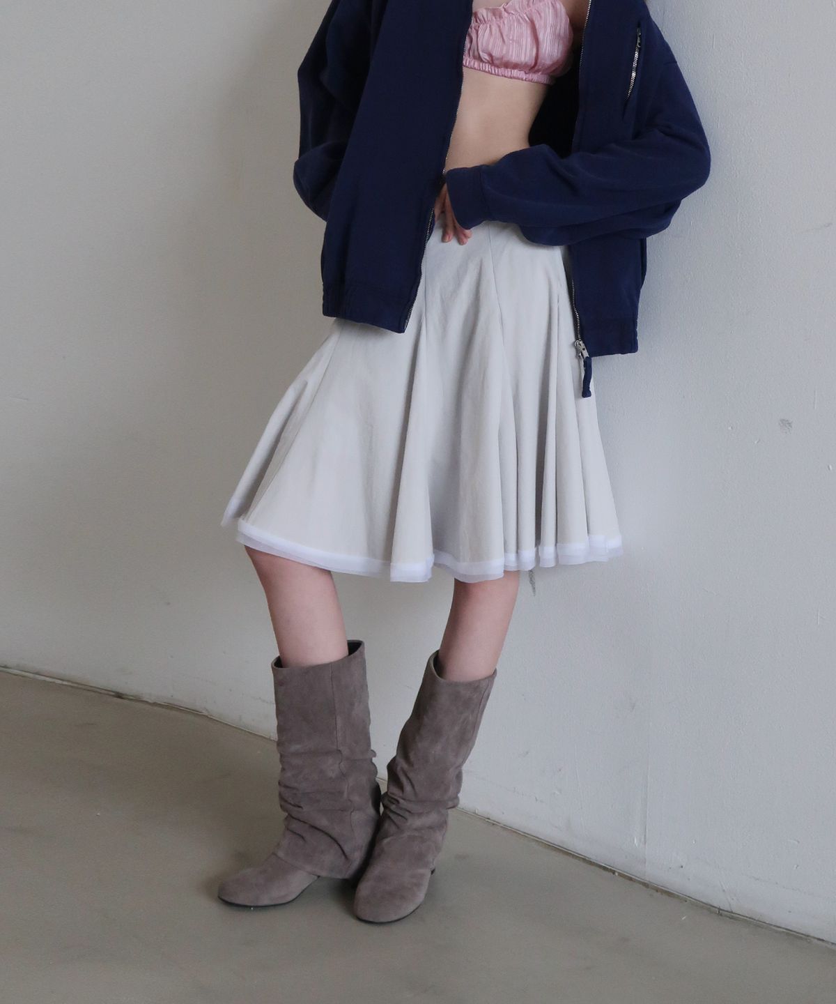 포에토(FOETO) Lote flare skirt - grey
