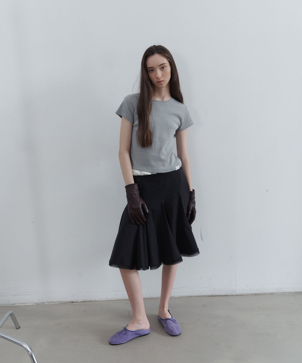 포에토(FOETO) Lote flare skirt - black