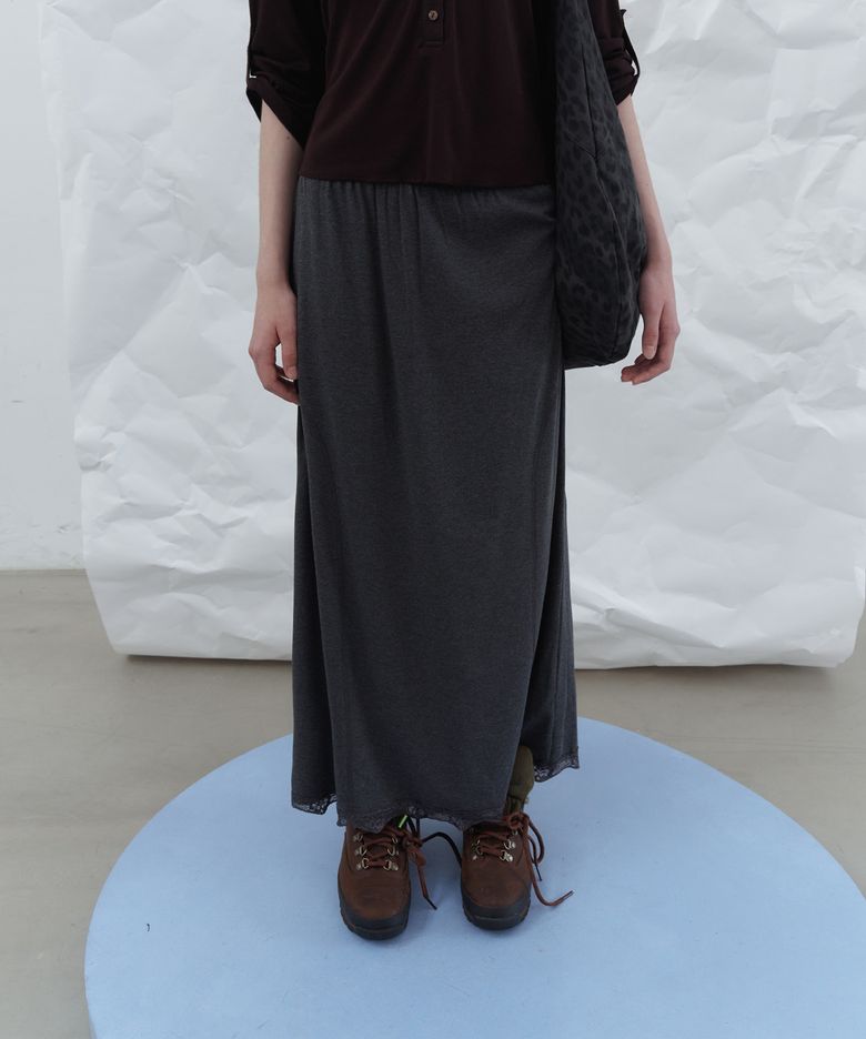Rosette lace skirt - charcoal