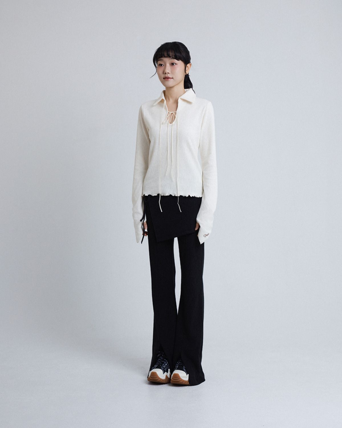 노브포에티(NOVE POETI) CREP PT SET 크렙 팬츠 (랩스커트 SET)