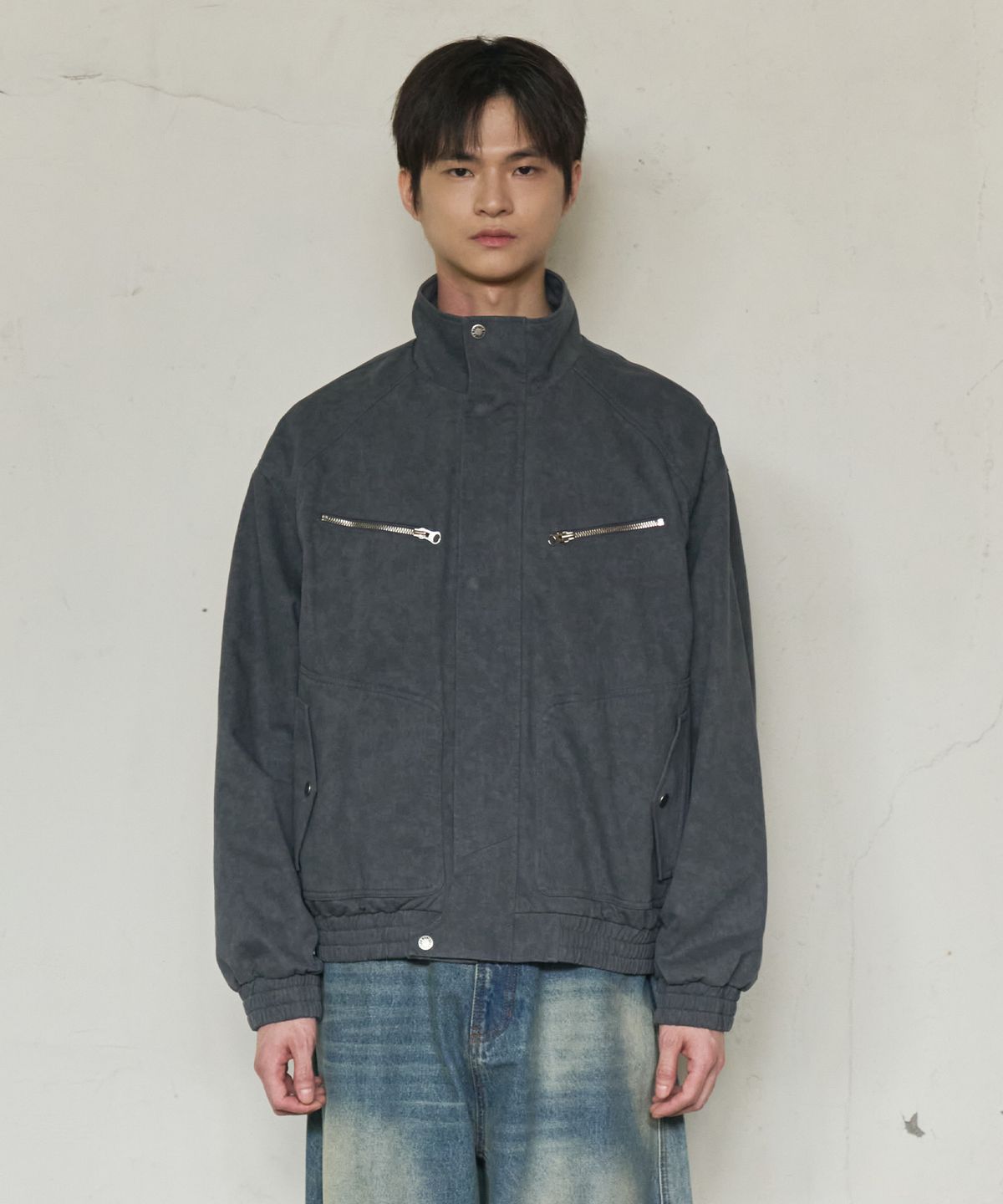 논타입(NONTYPE) HIGH NECK FIELD JUMPER (NAVY)