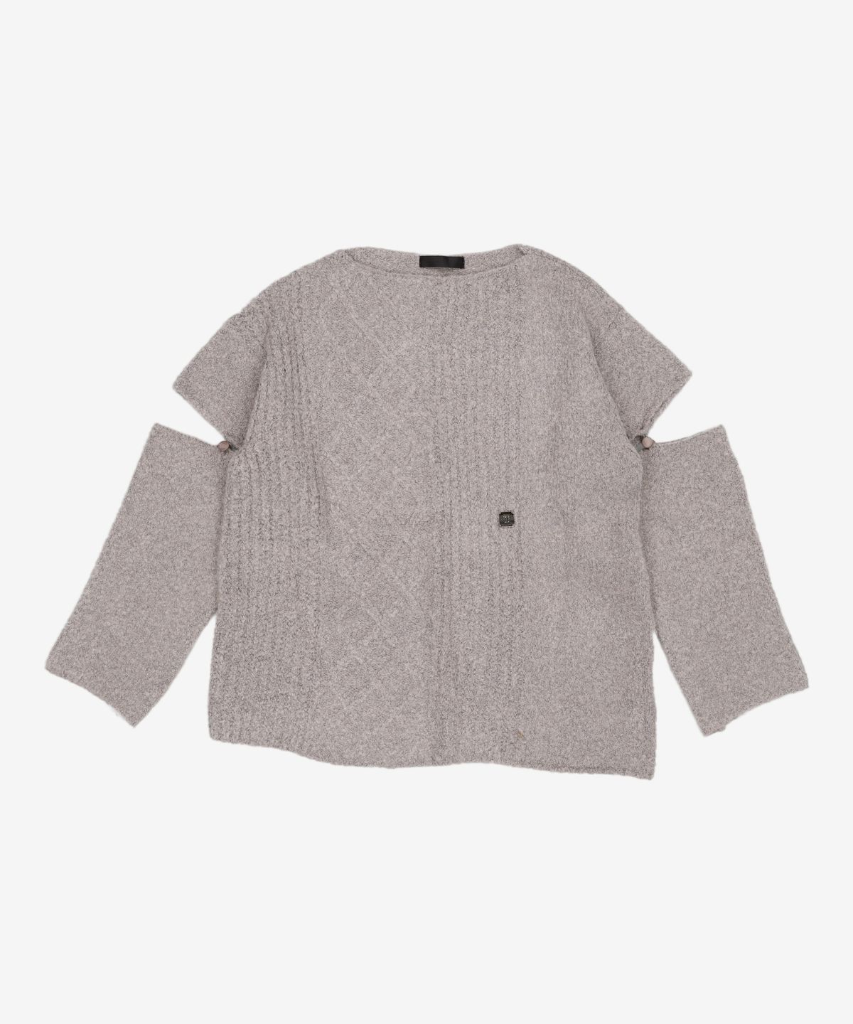 트리밍버드(TREEMINGBIRD) Sleeve Slit Boat Neck Knit [ Ivory ] 002