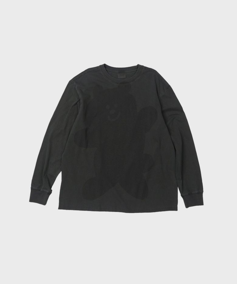 PIGMENT LONG SLEEVE T SHIRT BEAR CHARCOAL