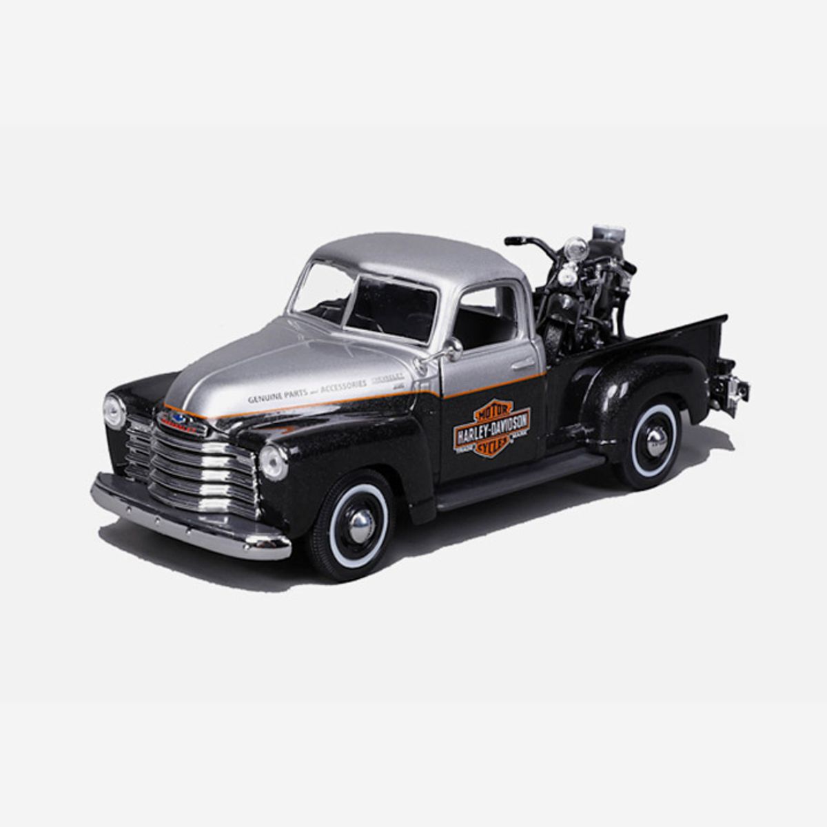 할리데이비슨(HARLEY-DAVIDSON) 1950 쉐보레 3100 픽업트럭 + 1948 FL 팬헤드 미니어처 세트